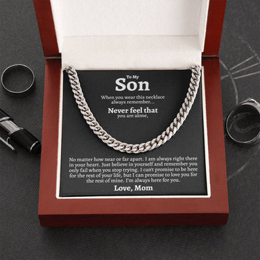Son Never Feel That (Love Mom) Cuban Chain Link Necklace - Love You This Much